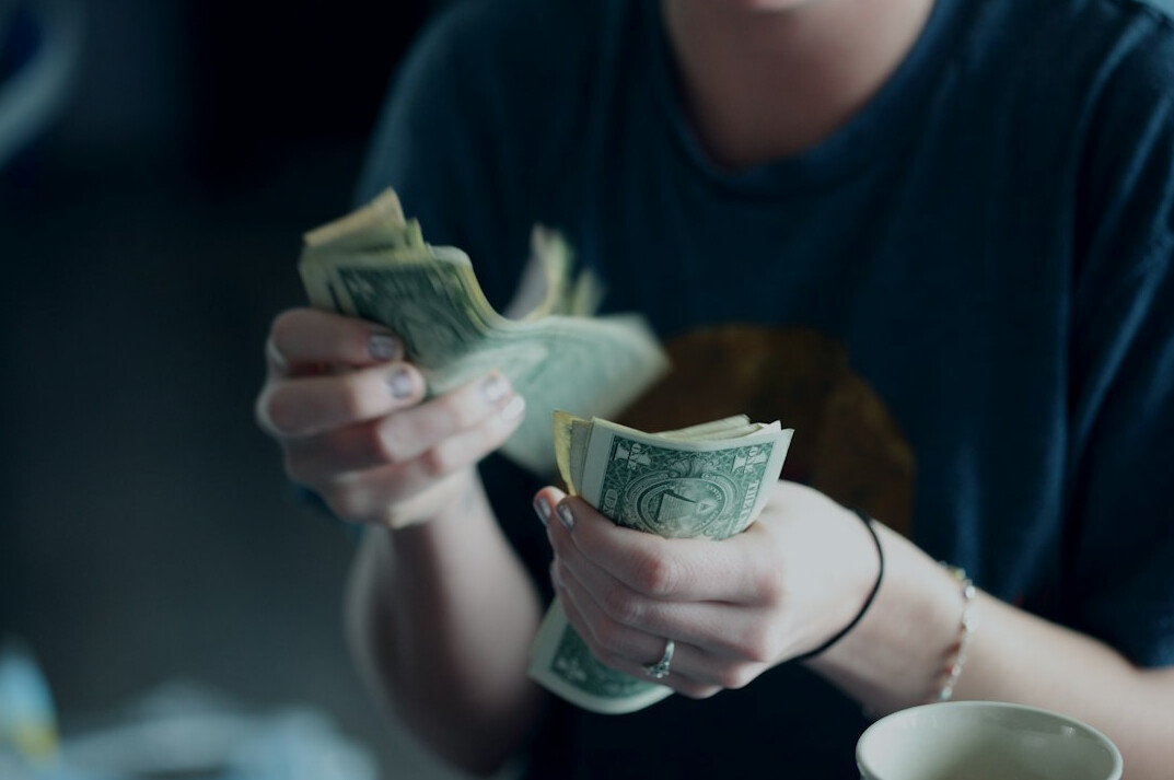 person reviewing bills