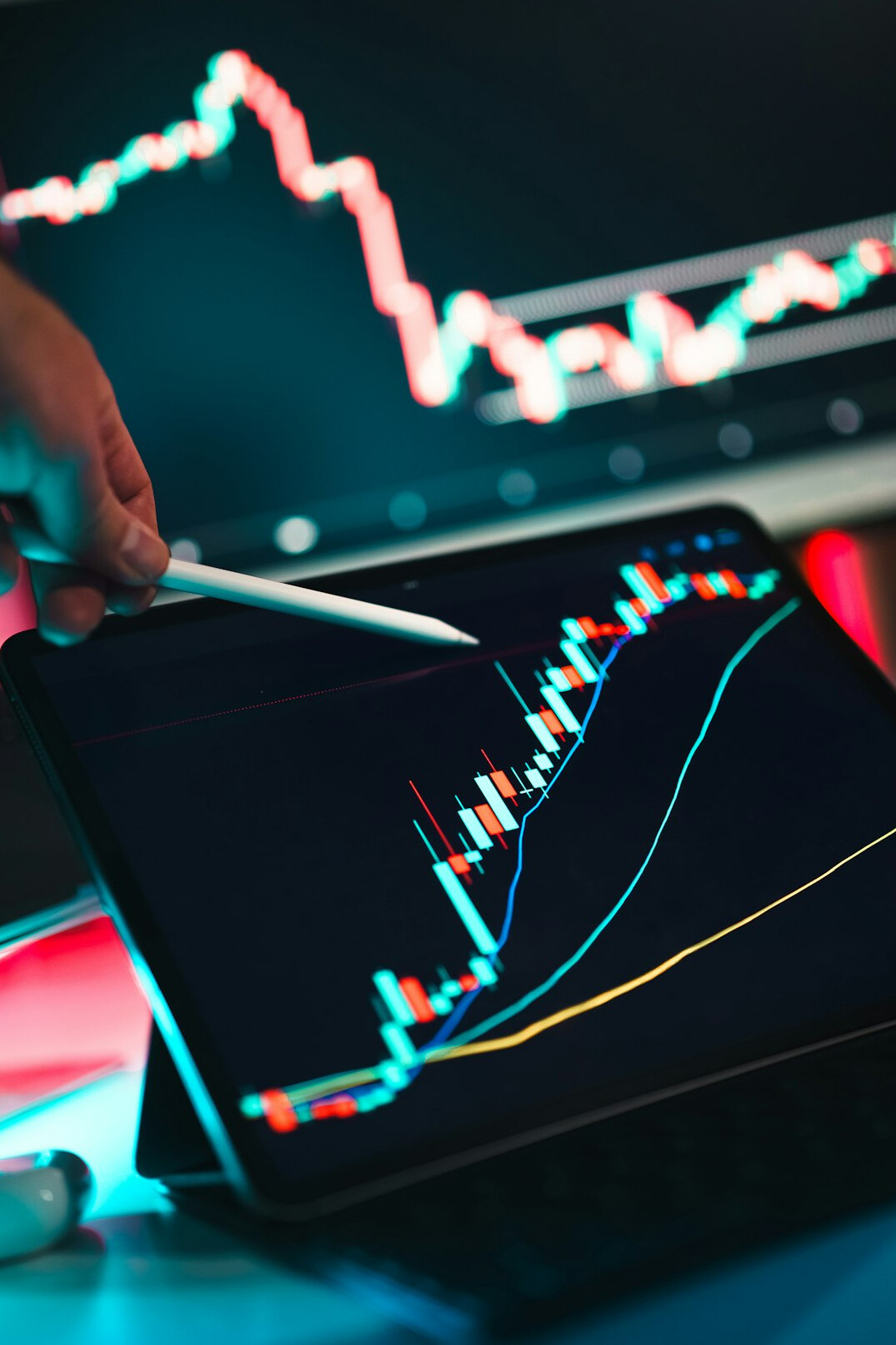 person studying investment charts